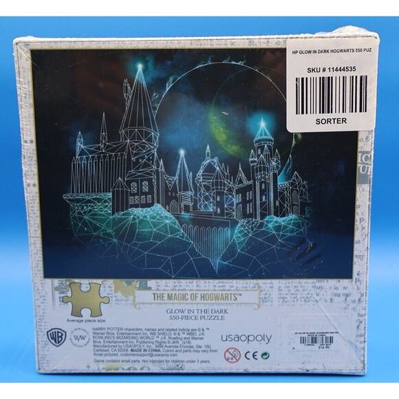Harry Potter Glow In The Dark Hogwarts 18 x 24 Jigsaw Puzzle 550 Piece Brand New - Picture 2 of 6